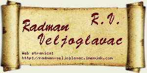 Radman Veljoglavac vizit kartica